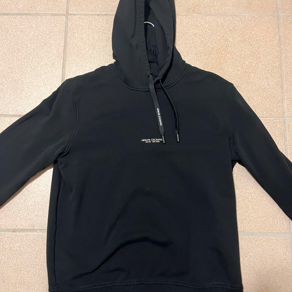ARMANI EXCHANGE RUBBERIZED LOGO HOODIE